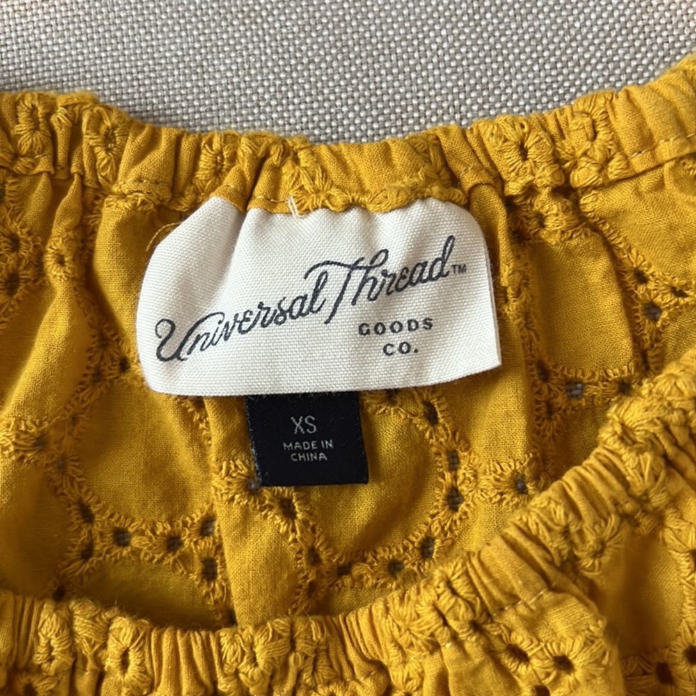 Target Universal Thread Yellow Mustard Off the shoulder top - Picture 4 of 5